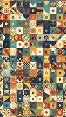 Vibrant geometric tile pattern
