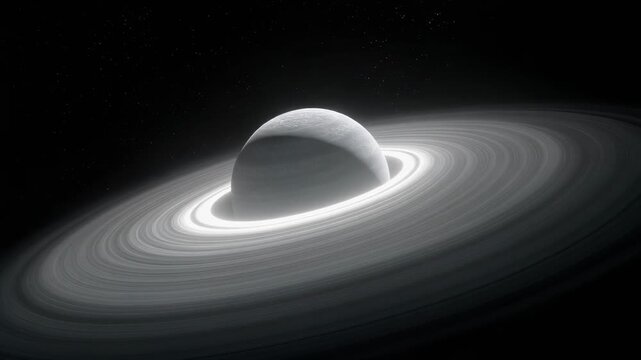 Stunning digital rendering of a planet with rings in deep space, perfect for cosmic and astronomy themes