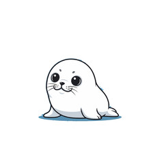 Adorable Cartoon Baby Seal Illustration