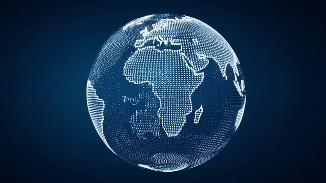 Stunning 3D digital globe visualization featuring continents and oceans in modern design