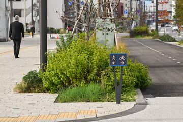 自転車道路と歩道