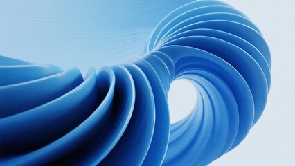 Abstract blue spiral structure with smooth curves and layered design