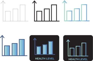 Data Visualization Icon Set Chart variations for Business and Health Level Analysis