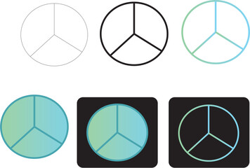 Minimalist Pie Chart Icon Set infographic Design Elements for Data Visualization