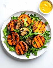 Grilled sweet potato salad, top view