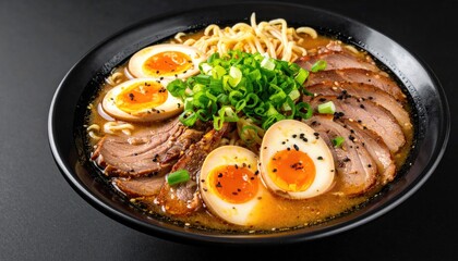 Ramen bowl w/ meat and soft eggs