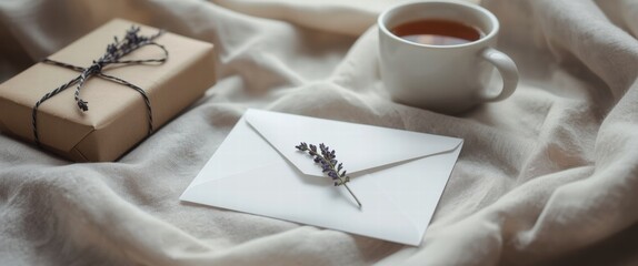 A thoughtful gift presentation with delicate details. Imagine a personalized message accompanying this elegant, cozy gift, perfect for anniversaries and celebrations.