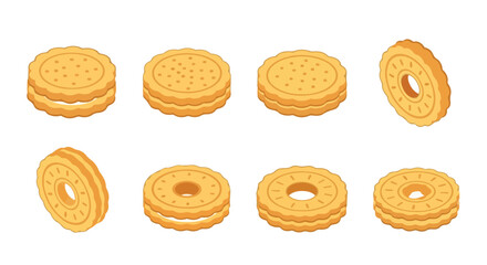 Stacked cookies with transparent background