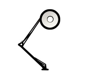 Black desk lamp isolated on a white background