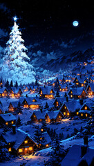 クリスマスの風景　AI生成素材