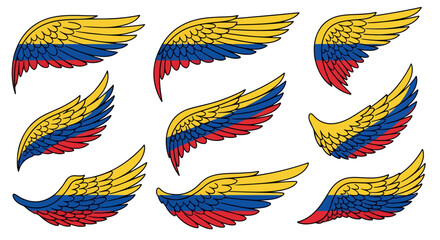 Obraz premium Colorful wings with transparent background