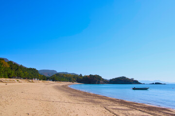 A beach with no people in sight