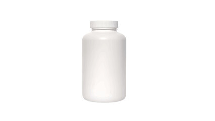 Vector illustration of a white plastic medicine bottle for pills, on transparent background