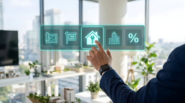Professional showcases modern real estate technology for smart investment decisions, offering dynamic solutions for buyers seeking property and financial growth