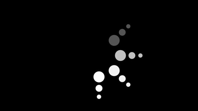 Minimal circular loading animation with rotating fading dots on black background, clean looped progress indicator, modern UI loader, minimal waiting icon, seamless round buffering animation