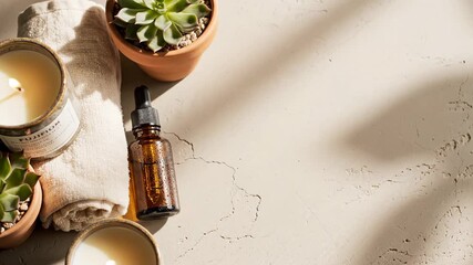 Relaxing spa day with candles and plants for wellness.