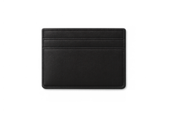 Black minimalist leather card holder presenting modern accessory design for financial organization