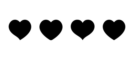 Heart icon set. Love, relationship, affection, and romantic symbol