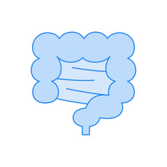 青いモノクロの腸イラスト