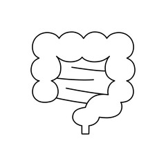 白黒線画の腸イラスト