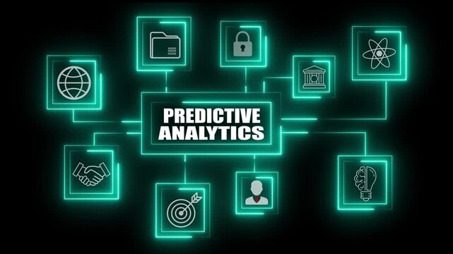 predictive analytics Concept with Modern Technology, Data Analytics and Futuristic Business Graphics. Asymptotic smart data analytic. visual insights