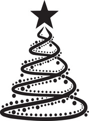 Minimalist Spiral Christmas Tree with Star