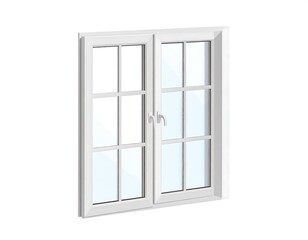 White double-hung window, isolated on white background