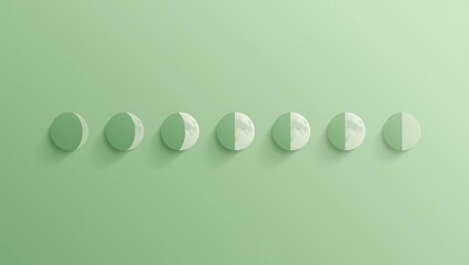 Moon Phases Sequence Astronomical Observation Calendar