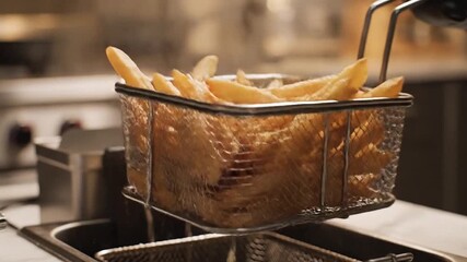 Kitchen timer going off signaling perfectly cooked batch of fries ready
