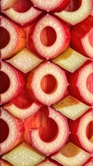 Rhubarb sections, circular pattern
