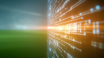 Digital Edge: Futuristic image captures a glowing digital landscape, representing the leading edge of technology. The vibrant lines and shapes form a dynamic design.