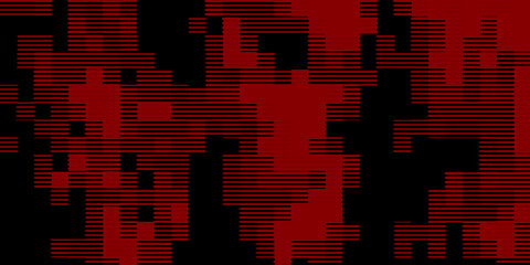 Pixelated Red and Black Abstract Digital Art Design - Contemporary Pixel Chaos