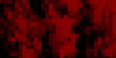 Abstract futuristic background with red and black pixelated mosaic texture