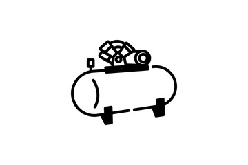 Rotary compressor icon outline vector. Air machine. Pressure tank isolated on white background