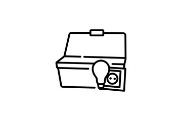 electrical tool box, light bulb icon. Element of modern business icon on white background