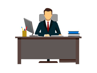 Businessman at desk isolated
icon
