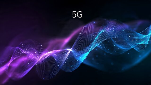 Abstract Waves of Network Communication in Vibrant Colors for Background Use