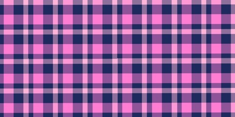 Vibrant Pink, Purple, and Navy Blue Plaid Fabric Texture
