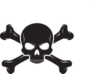 Skull and Crossbones Silhouette Vector