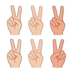 Obraz premium Hand Gesture Peace Sign Vector Illustration