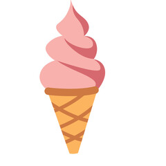 A soft-serve ice cream cone illustration, perfect for dessert themes, summer graphics, sweet treat designs, food education materials, menus, and playful creative visual content.