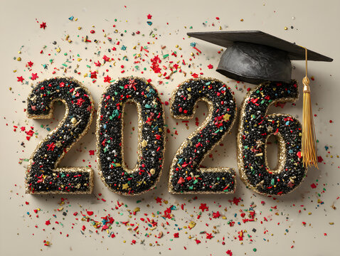 class of 2026 graduation typography vector illustration for invitations posters and digital celebration designs