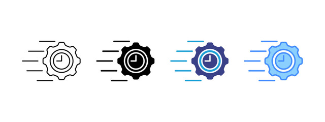 Just In Time icon set multiple style collection
