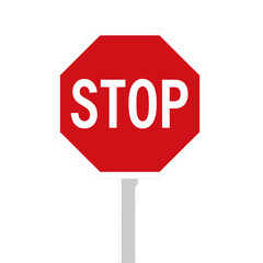 Red Stop Sign Vector Illustration