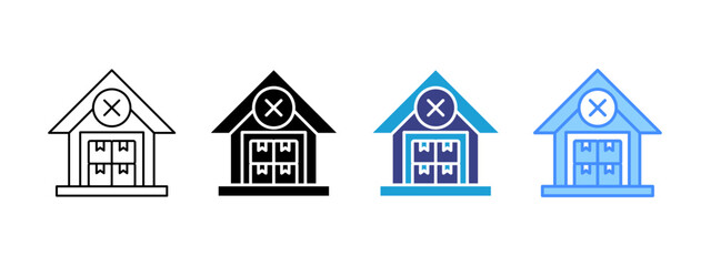 Out Of Stock  icon set multiple style collection