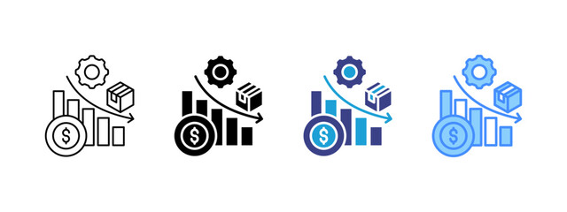 Disadvantage icon set multiple style collection