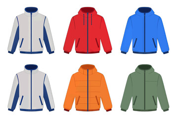 Vector Set of Colorful Jackets Illustration