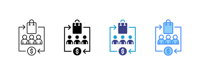 Purchasing  icon set multiple style collection