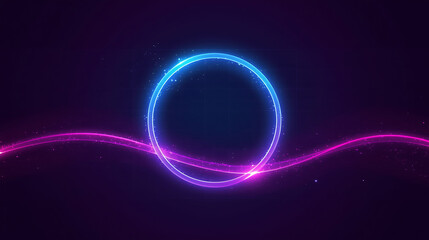 Abstract Glowing Circle and Wave Design for Modern Technology Backgrounds and Presentations