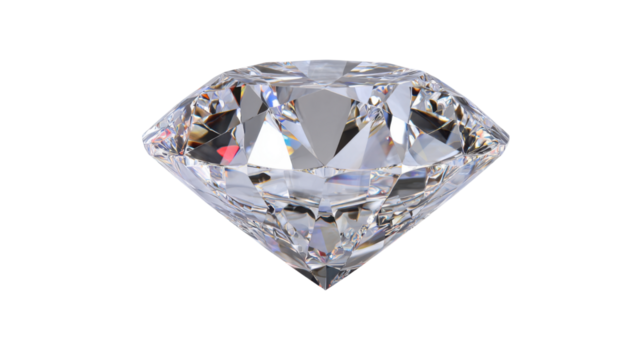 Brilliant cut diamond gemstone sparkling with reflections, symbolizing luxury, wealth, and timeless engagement